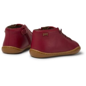 Camper Peu 90019-090 Red Leather Ankle Boots for Kids