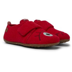 Camper TWS K800224-005 Red Natural Wool Slippers for Kids