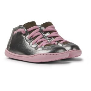 Camper Peu K900131-014 Silver Leather Ankle Boots for Kids