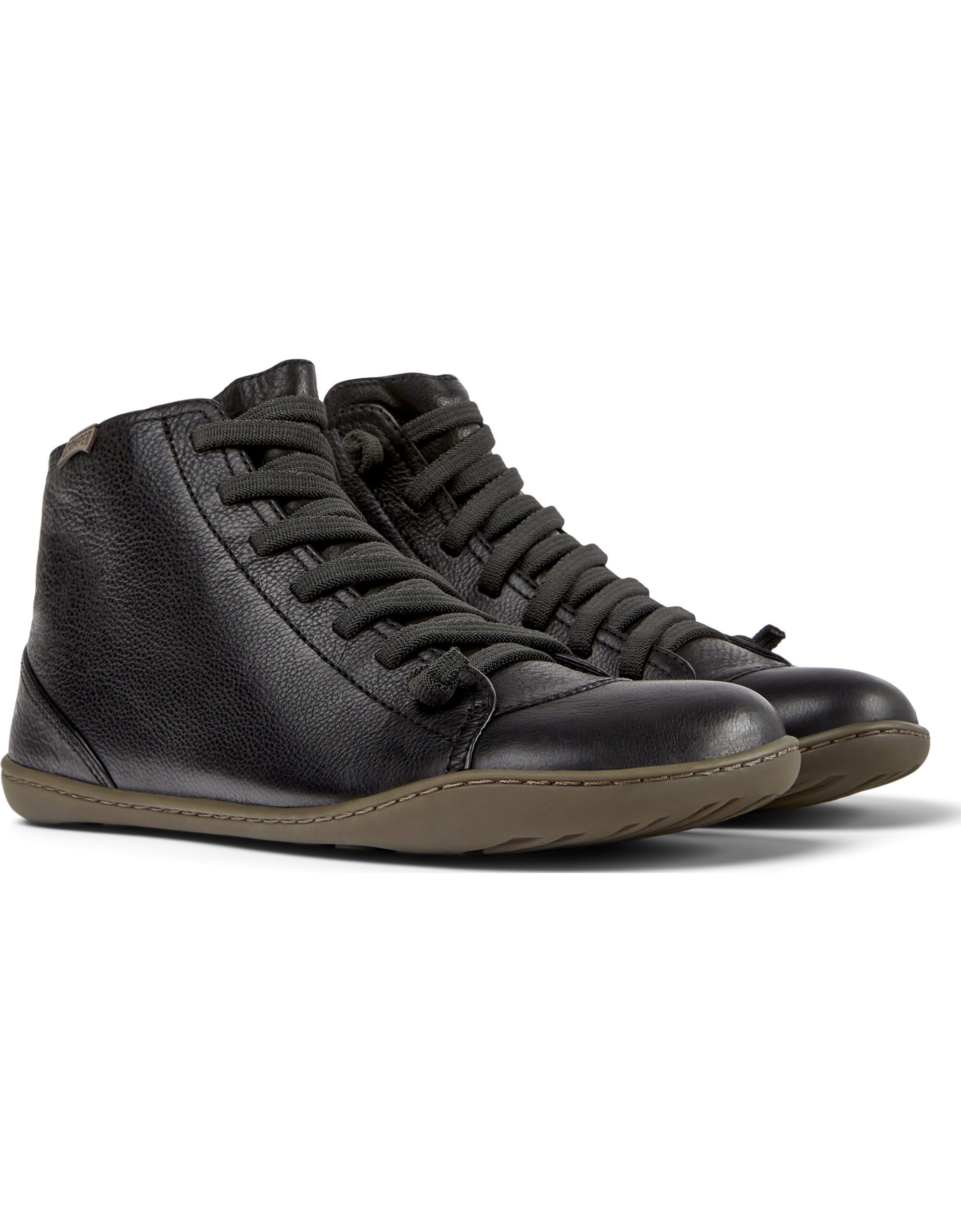 Chaussures Camper Fille Peu Cami - Modèle K900365, Cuir De Vachette, Semelle Caoutchouc, Design Pieds Nus (noir)