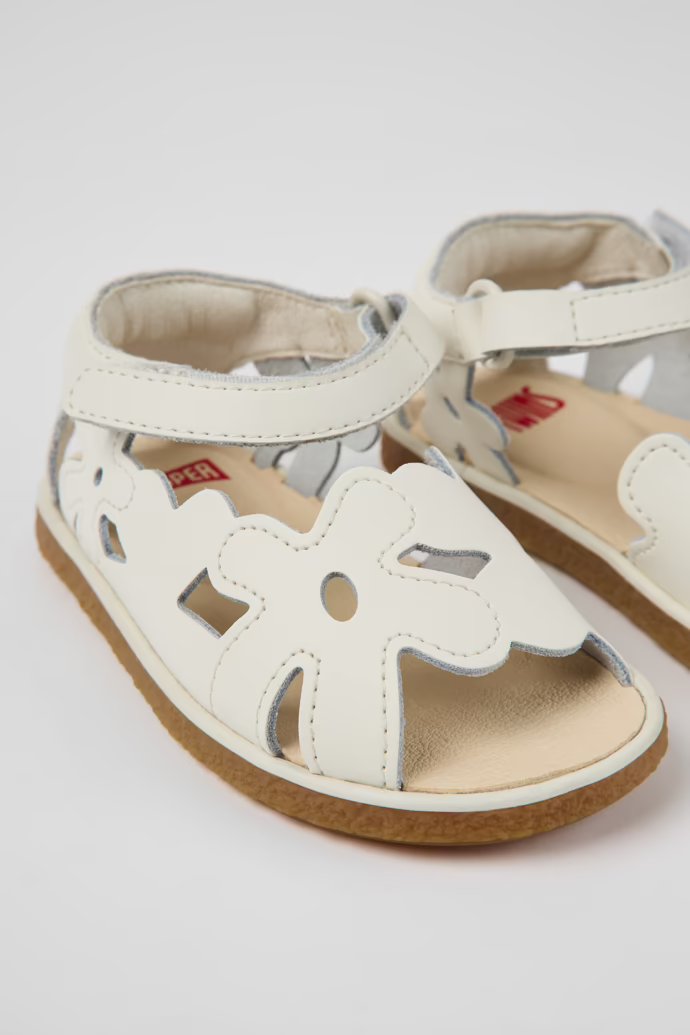 Camper Miko K800561 - Sandali Bimba 0-24 Mesi, Grigio Medio, In Pelle E Gomma